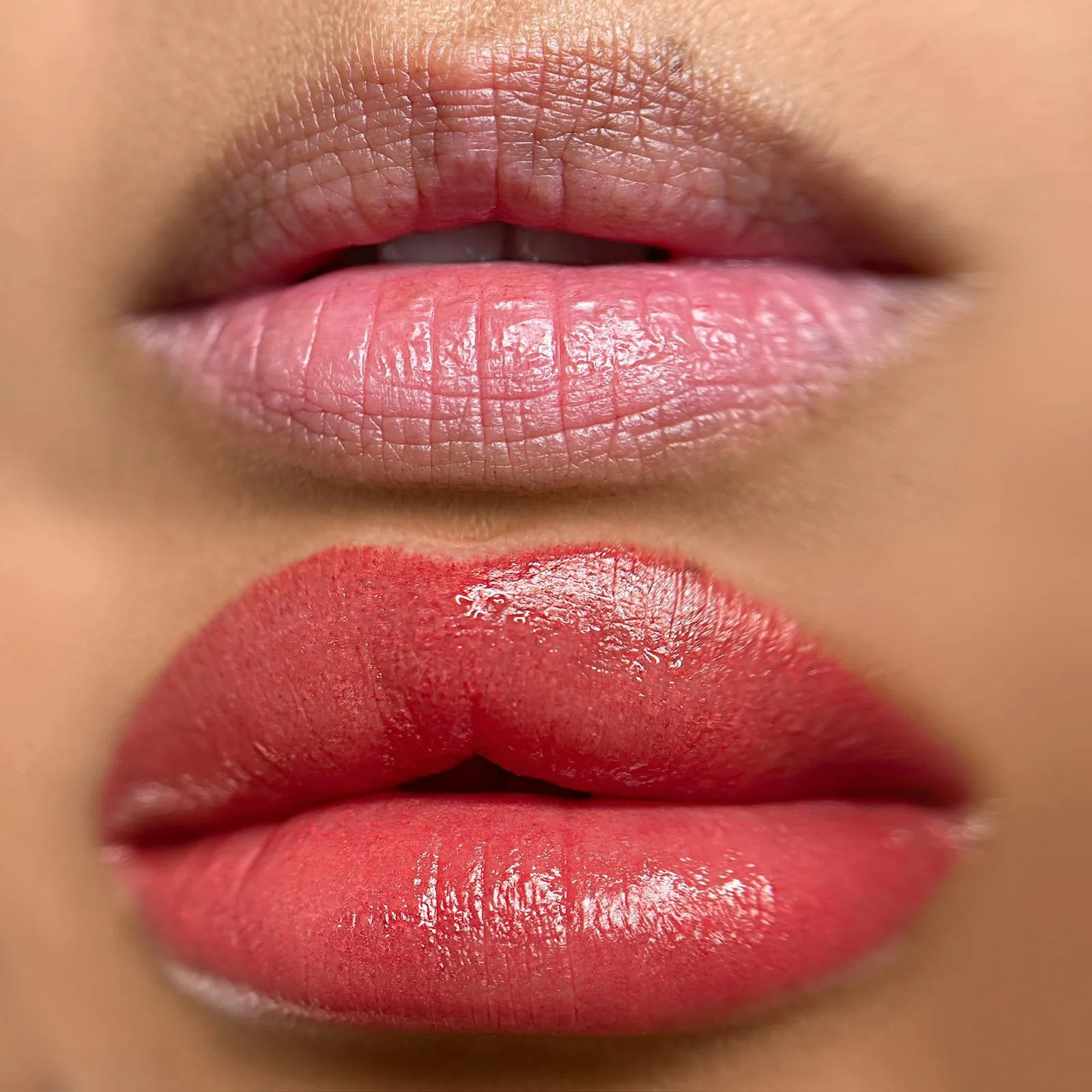 Dark lips before/after